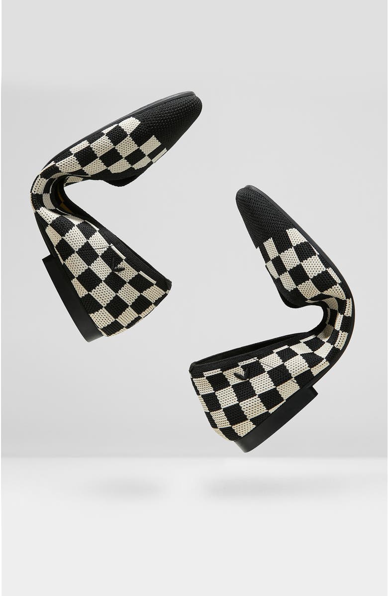 VIVAIA Square-Toe V-Cut Flats, Alternate, color, Checker