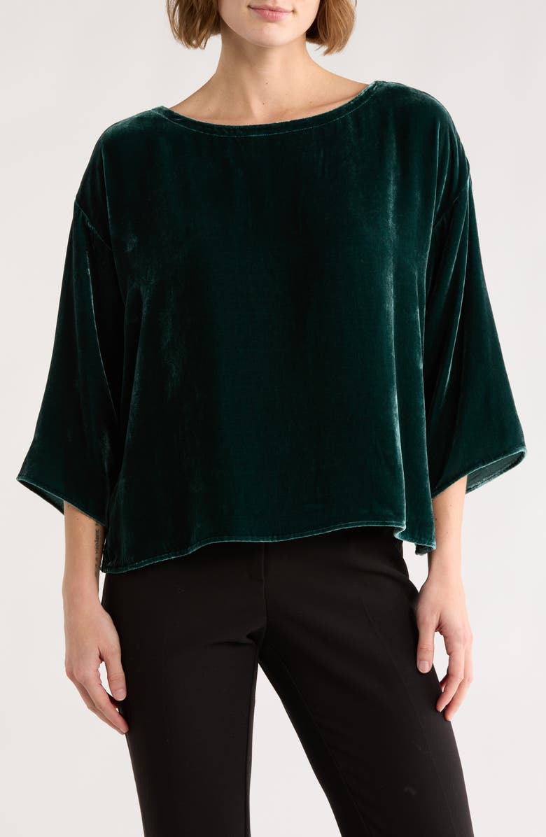 Eileen Fisher Boxy Velvet Top, Main, color,