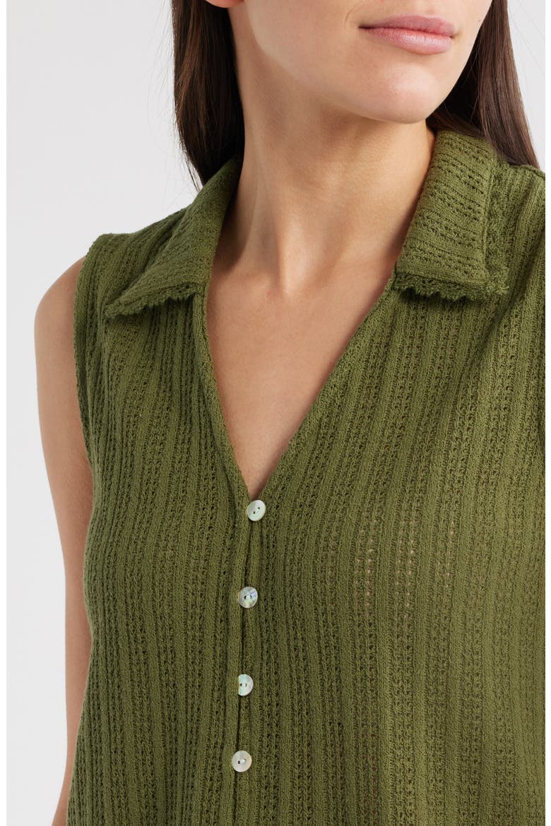 Knit V-Neck Sweater Vest, Alternate, color, LAUREL GREEN