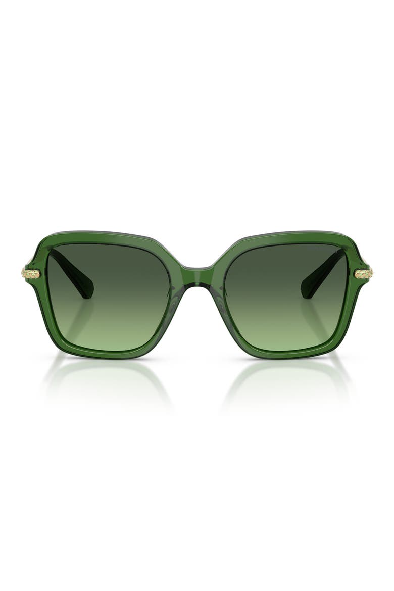 50mm Small Irregular Sunglasses, Main, color, TRANSPARENT DARK GREEN / GREEN