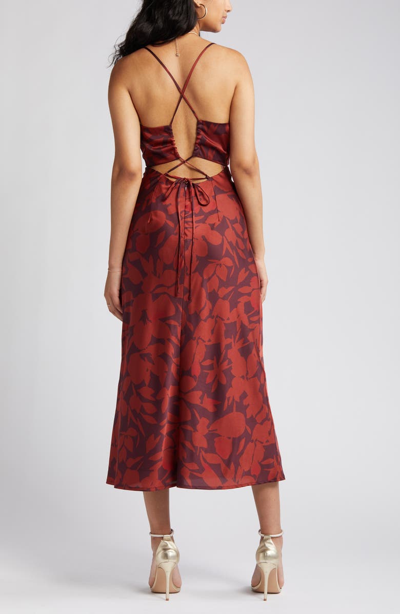 Lost + Wander Amberlust Floral Satin Midi Dress, Alternate, color,