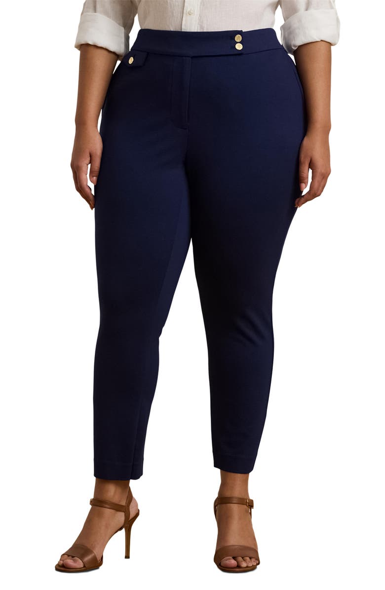 Lauren Ralph Lauren Ponte Ankle Straight Leg Pants, Main, color,