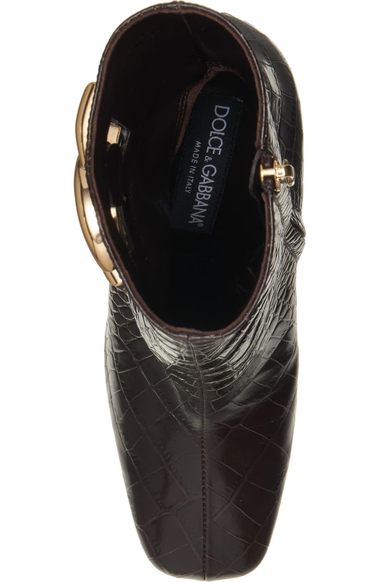 Dolce&Gabbana Jackie Croc Embossed Bootie, Alternate, color,