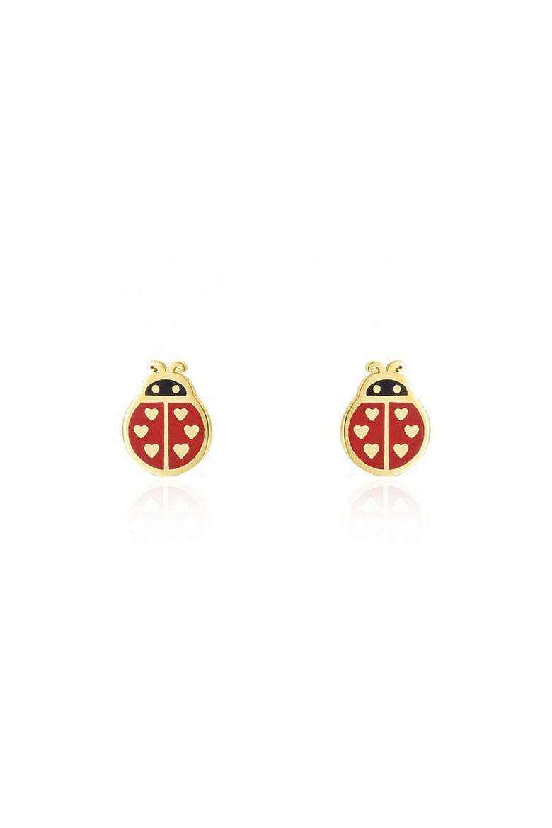 Ladybug Enamel Stud Earrings, Alternate, color, Red Enamel