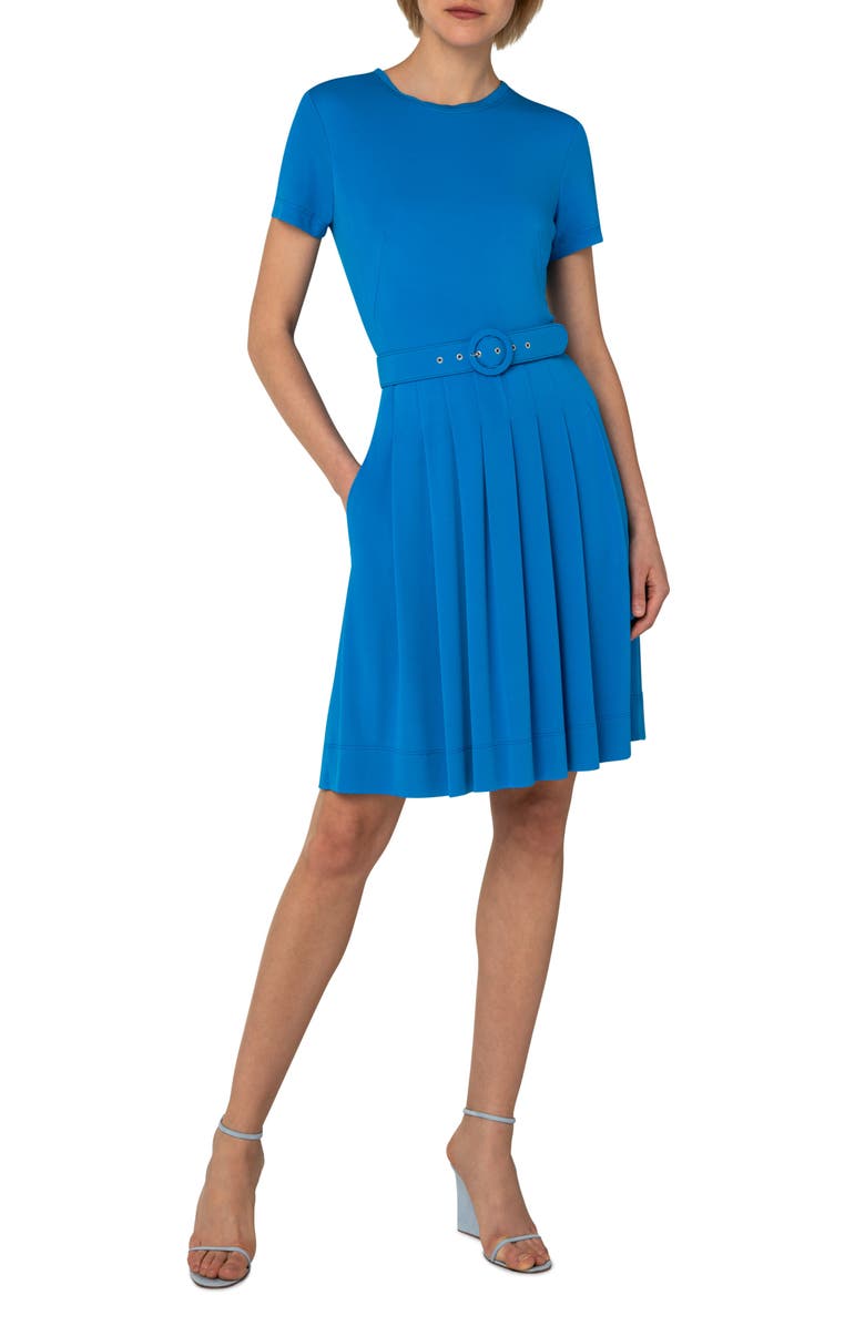 Akris punto Belted Jersey Knit Dress, Main, color, 