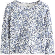 NEXT Kids' Ditsy Floral Long Sleeve Rib Top