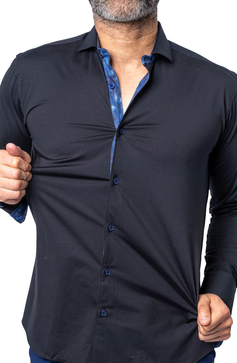 Maceoo Einstein Solid Stretch Cotton Button-Up Shirt, Alternate, color,