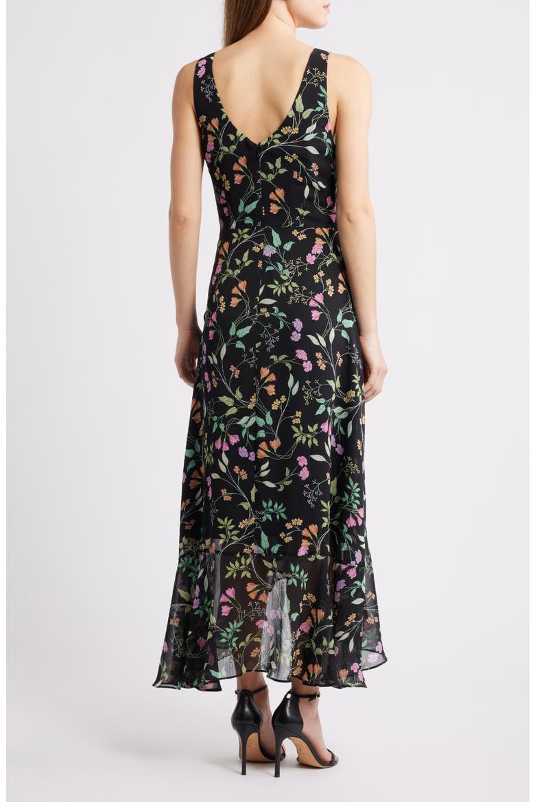 Ruffle Sleeveless Maxi Dress, Alternate, color, BLACK