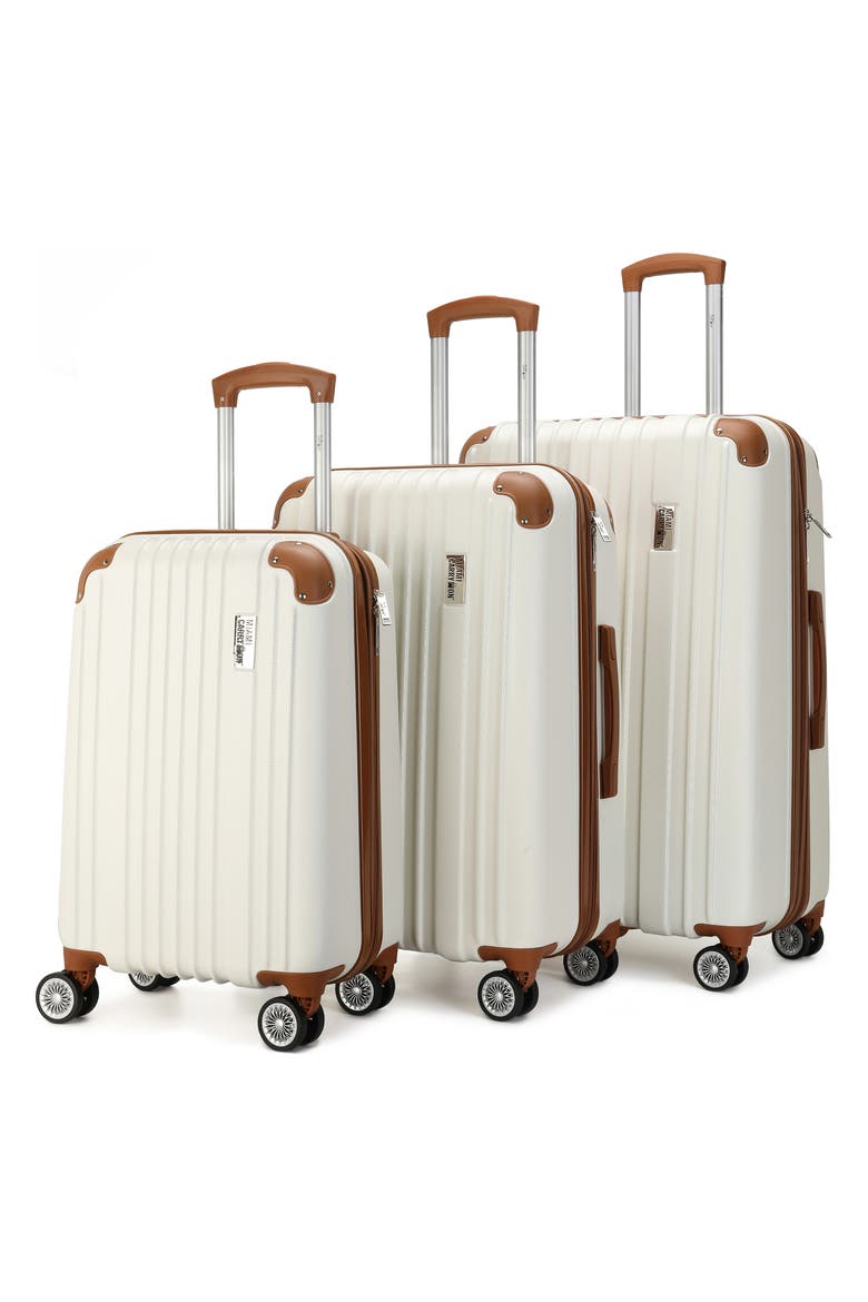 Collins 3-Piece Hardside Spinner Luggage Set, Alternate, color, WHITE