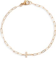 Anzie Love Letter Diamond Cross Pendant Bracelet