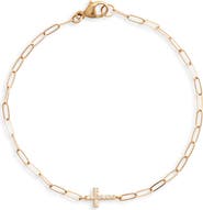 Anzie Love Letter Diamond Cross Pendant Bracelet