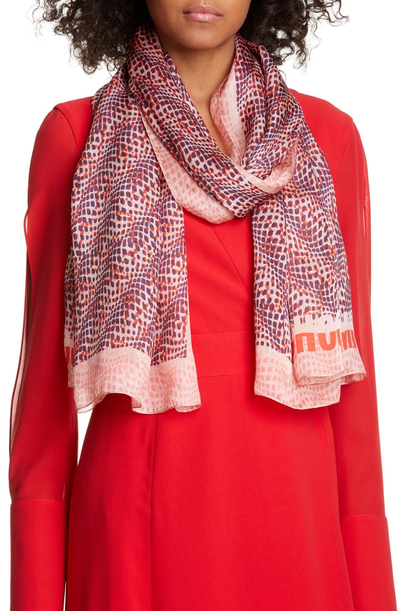 Jimmy Choo Print Silk Scarf, Main, color,