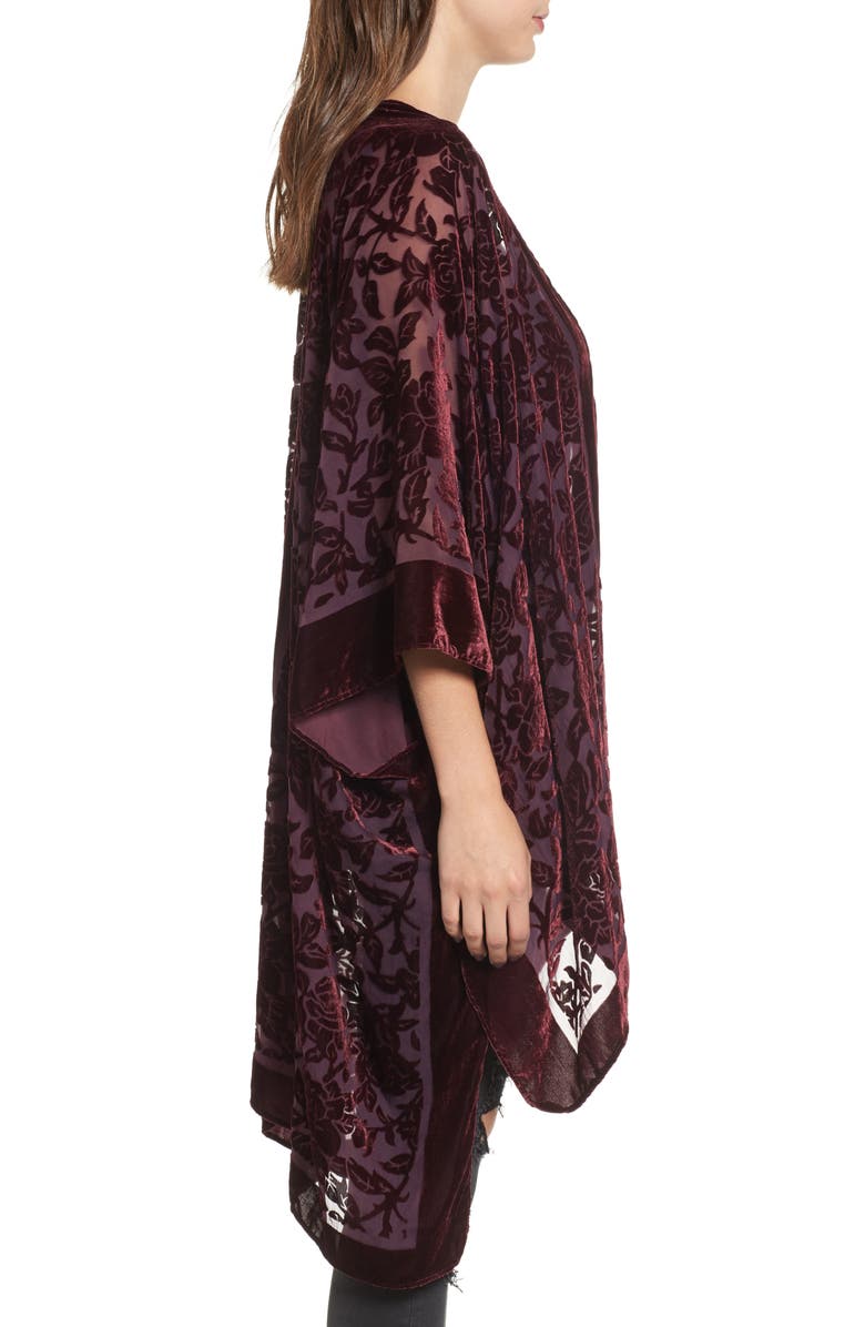 WOVEN HEART GIRLS Burnout Velvet Kimono, Alternate, color, 