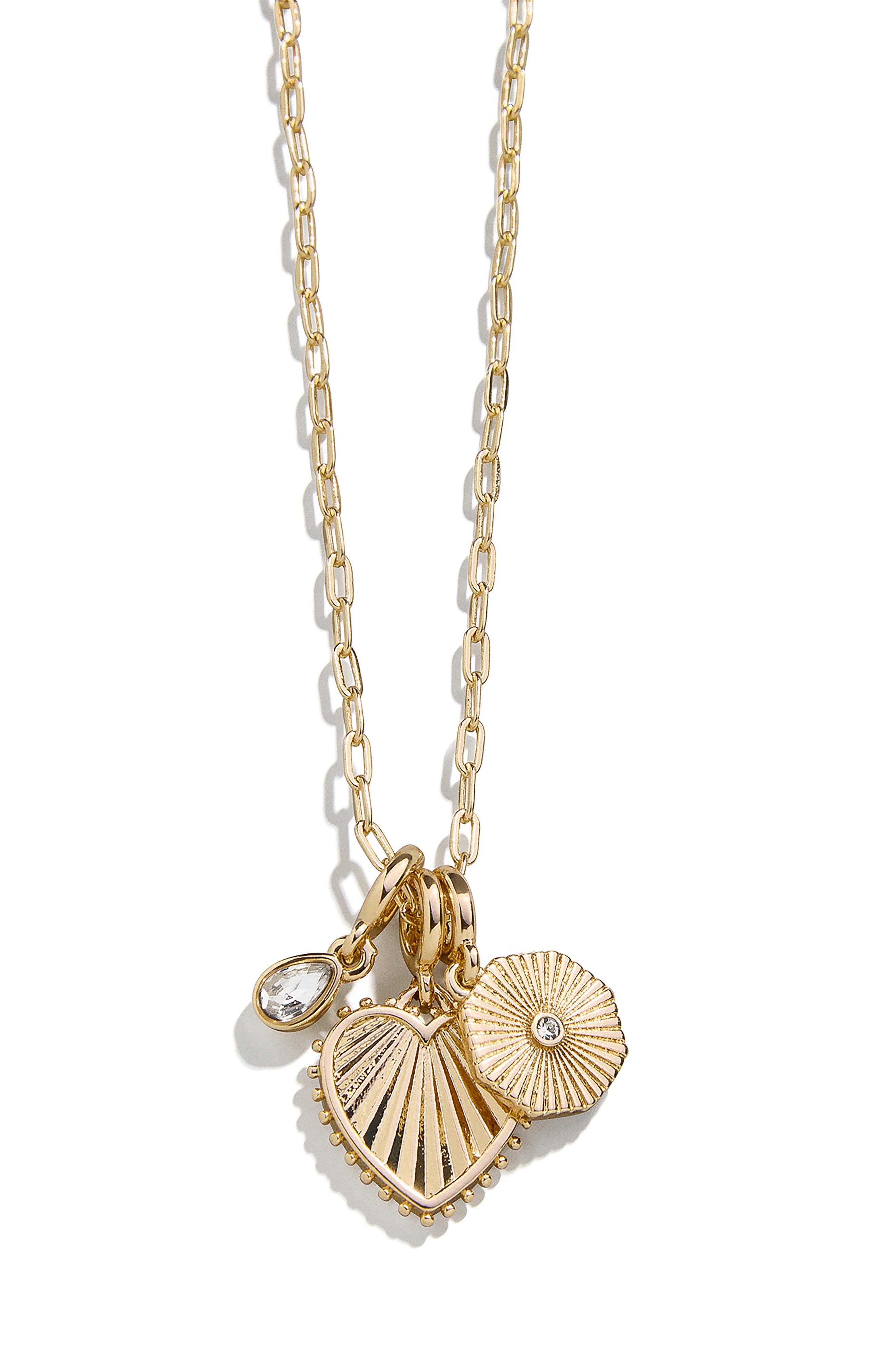 BaubleBar Heart Cluster Charm Necklace