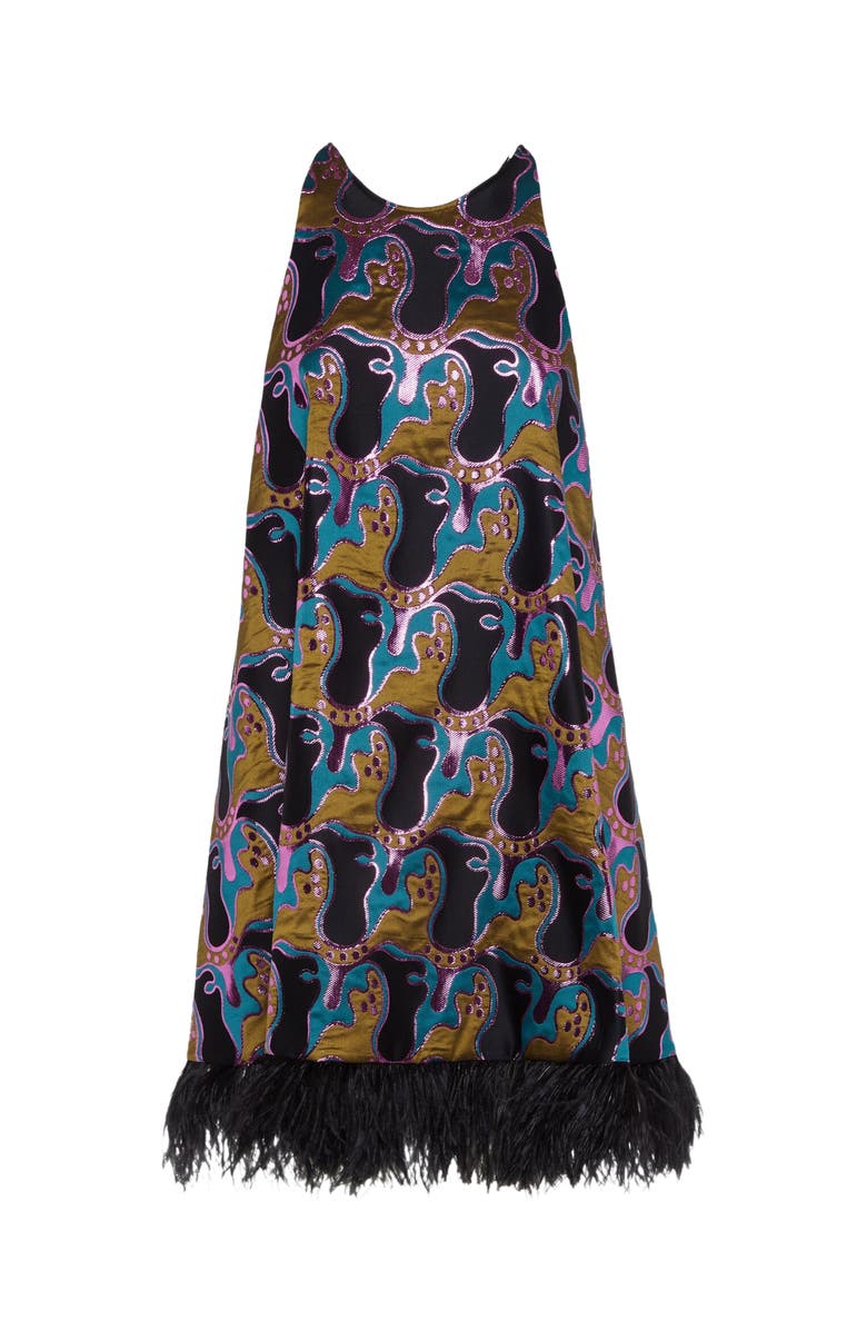 La DoubleJ La Fenice Mini Dress Spritz Blue Petrol, Alternate, color, 