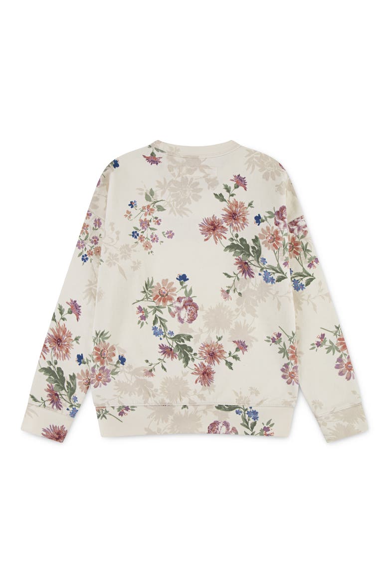 Kids' Floral Cotton Blend Fleece Sweatshirt, Alternate, color, W0MBUTTERC