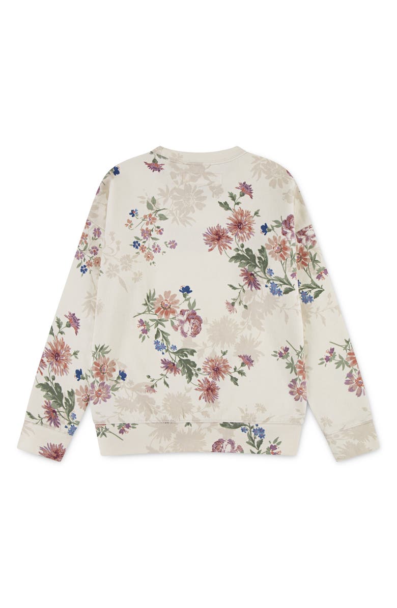 abercrombie kids Kids' Floral Cotton Blend Fleece Sweatshirt, Alternate, color, Buttercream