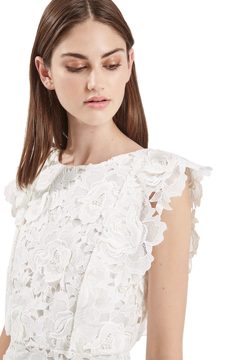 Topshop Lace A-Line Dress, Alternate, color,