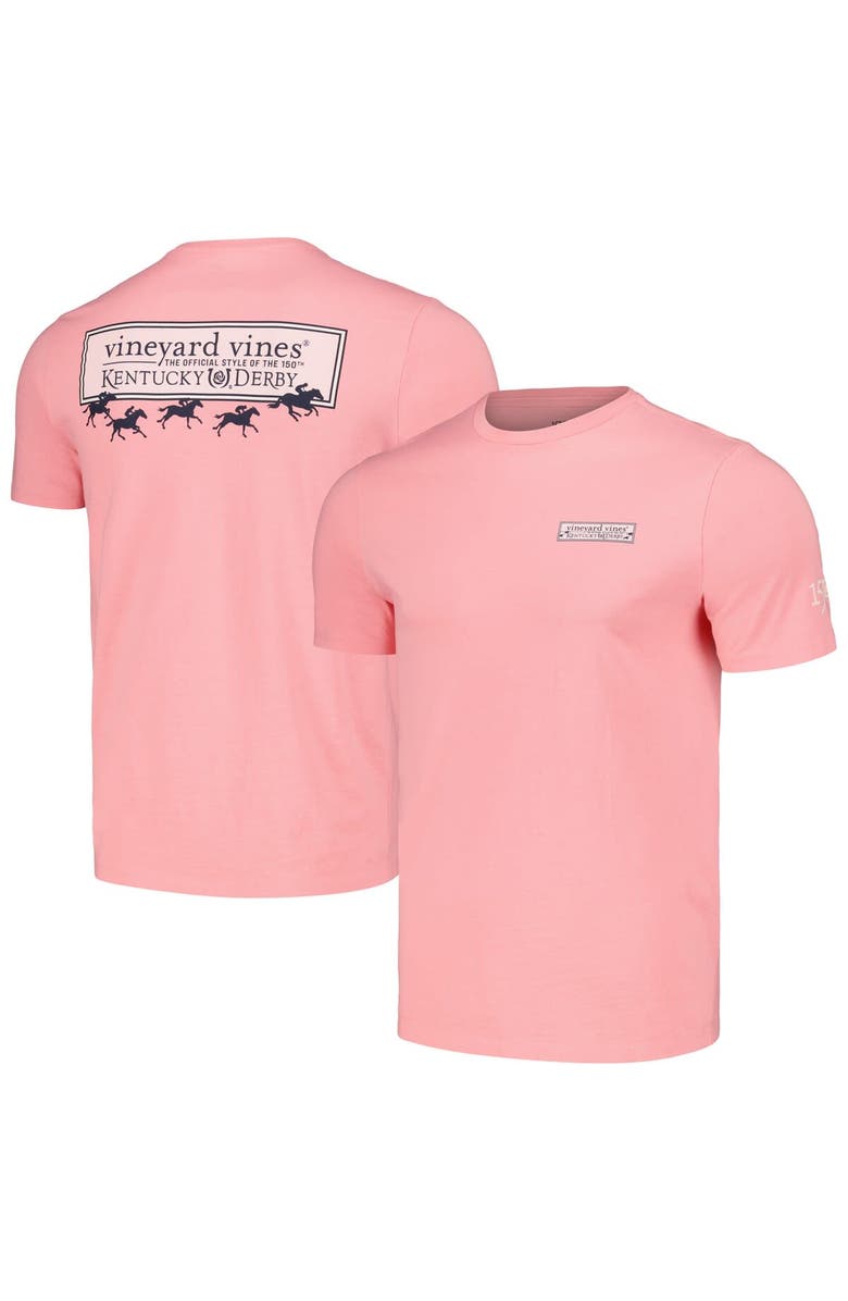 vineyard vines Men's Vineyard Vines Pink Kentucky Derby 150 Logo Box T-Shirt, Alternate, color,