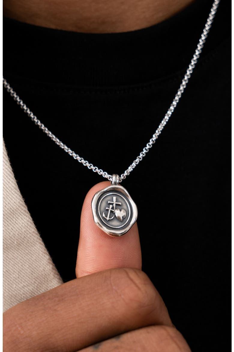 Men's Hope Talisman Necklace, Alternate, color, Sterling Silver