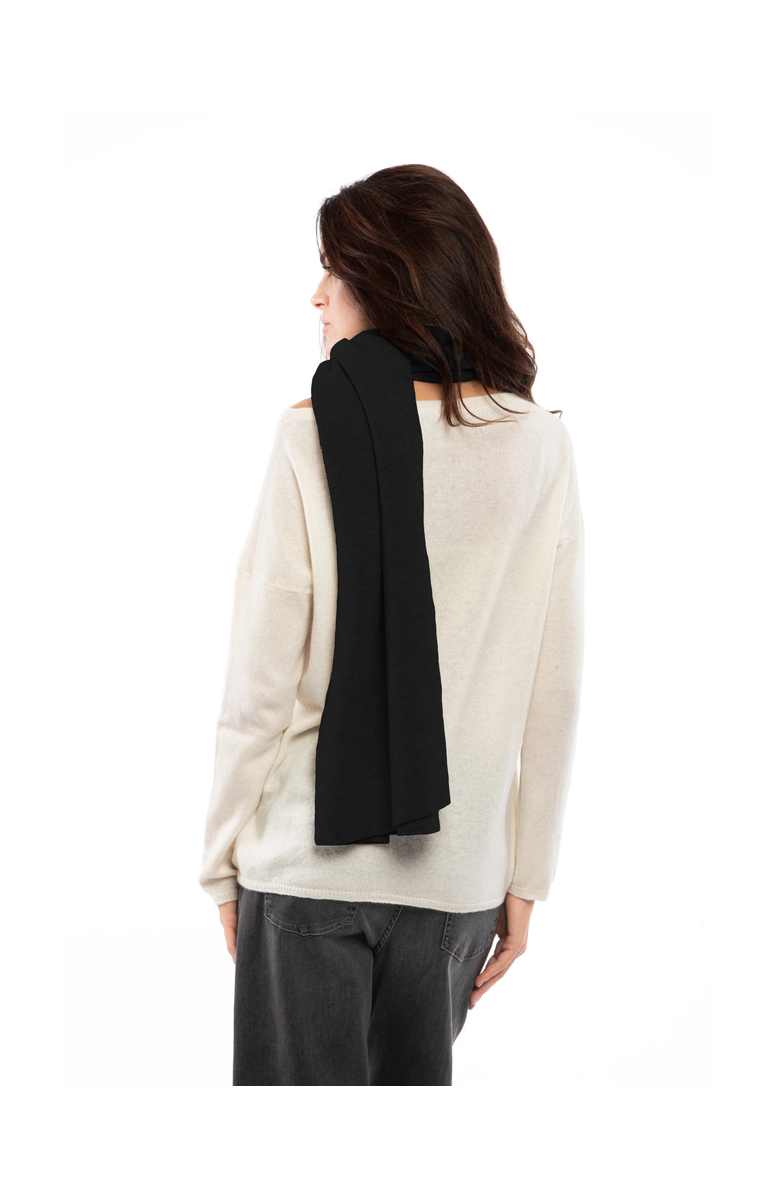 Monticelli Cashmere Double-Knit Pure Cashmere Cape Wrap, Alternate, color, Black