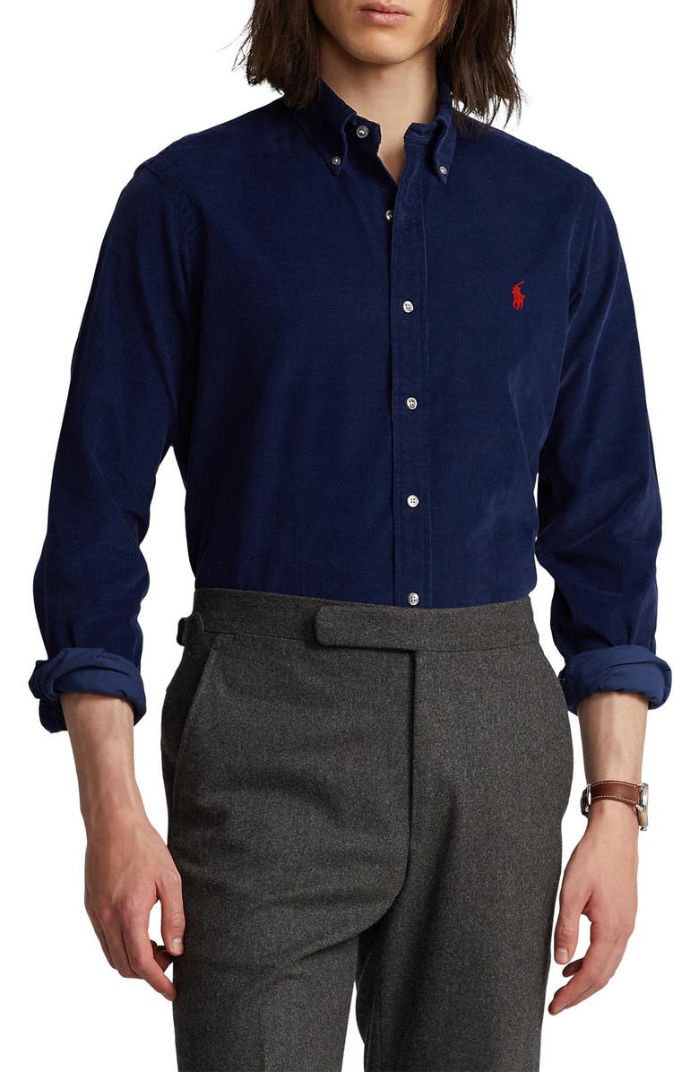 Polo Ralph Lauren Corduroy Button-Down Shirt, Main, color, 