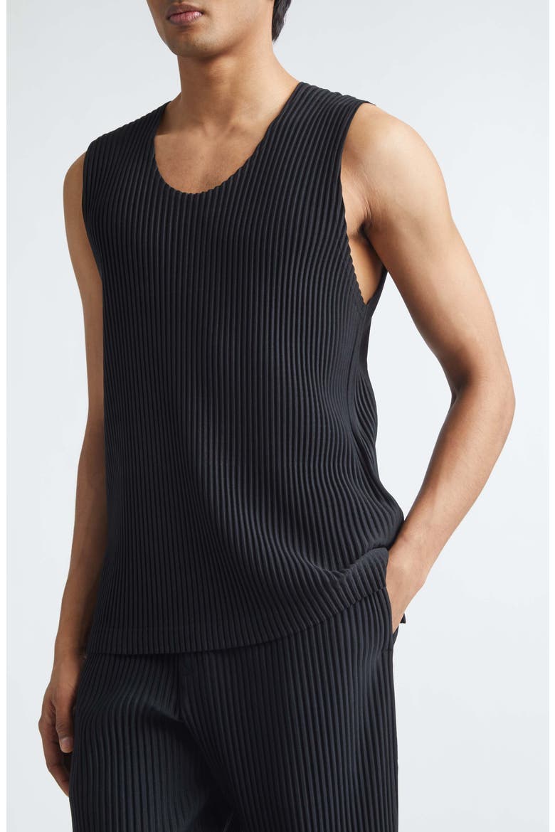 Monthly Colors June Pleated Sleeveless Top, Alternate, color, BLACK
