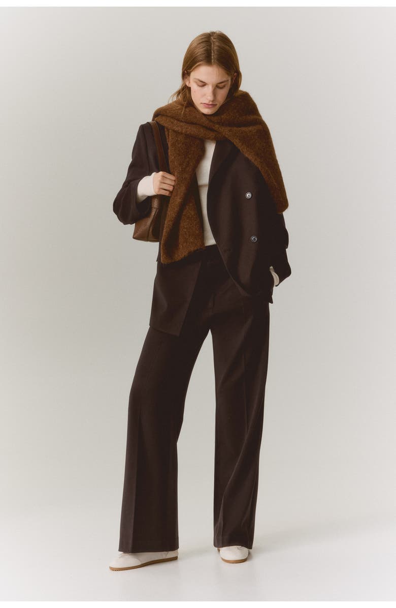 H&M Bootcut Twill Trousers, Alternate, color, Dark Brown