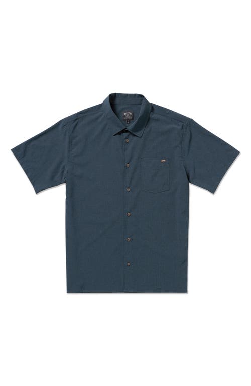 Billabong Surftrek Print Short Sleeve Button-up Shirt In Blue