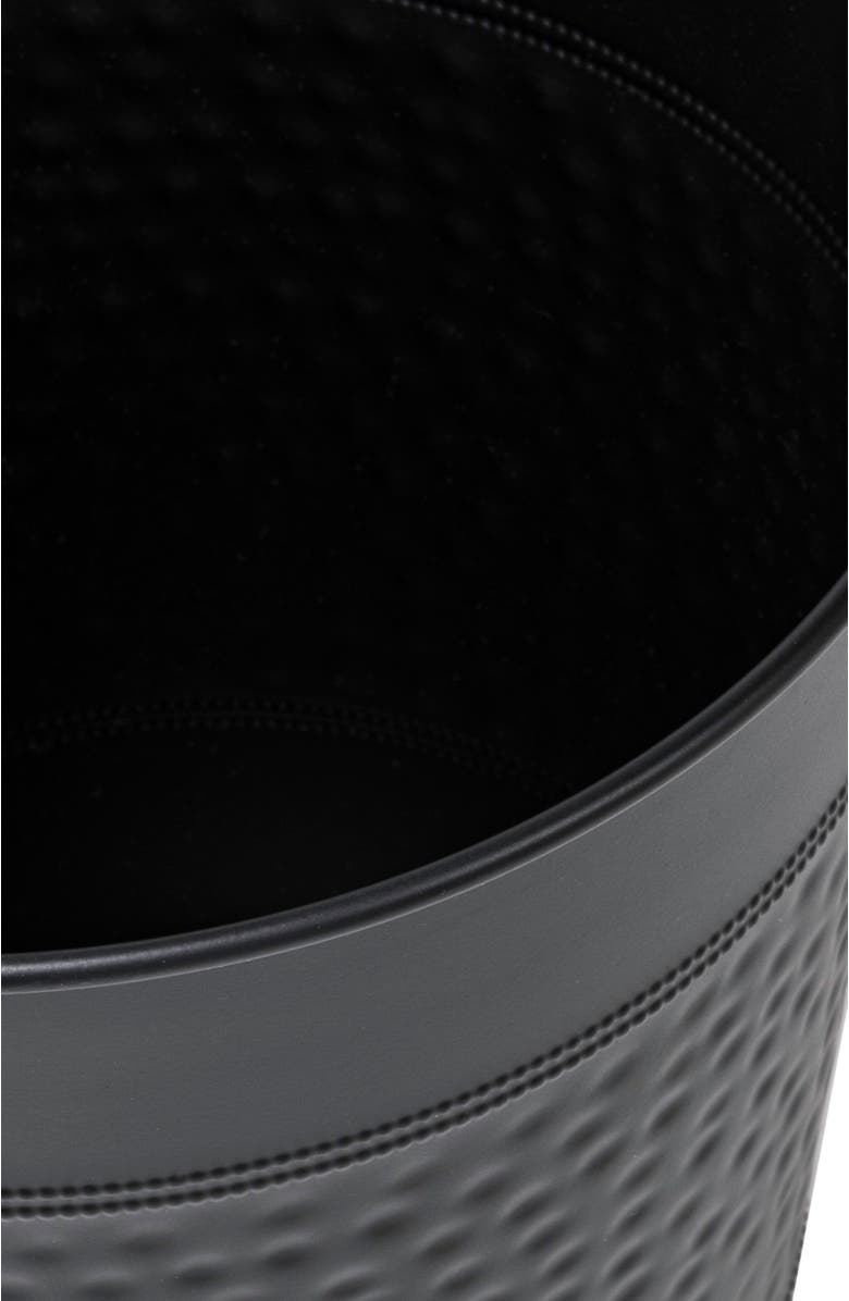 HAPPIMESS Riley Modern Classic Hammered Steel Accent 2-Gallon Wastebasket, Alternate, color, Matte Black