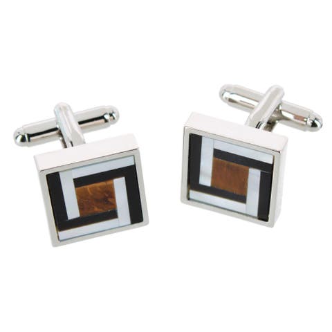 Dallas Square Joint Stone Cufflinks
