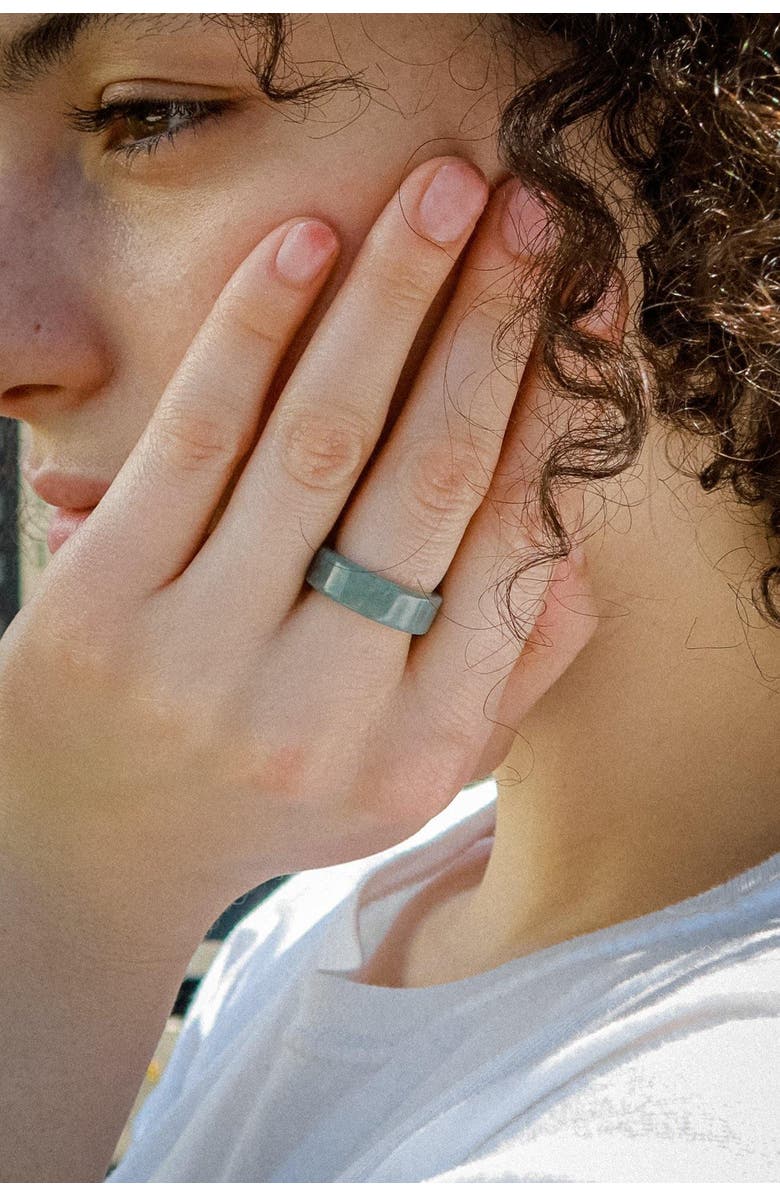 seree Gale Cyan square jade ring, Alternate, color, Blue
