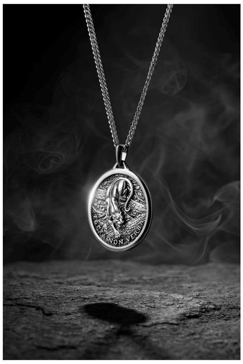 The Panther Pendant Necklace, Alternate, color, SILVER