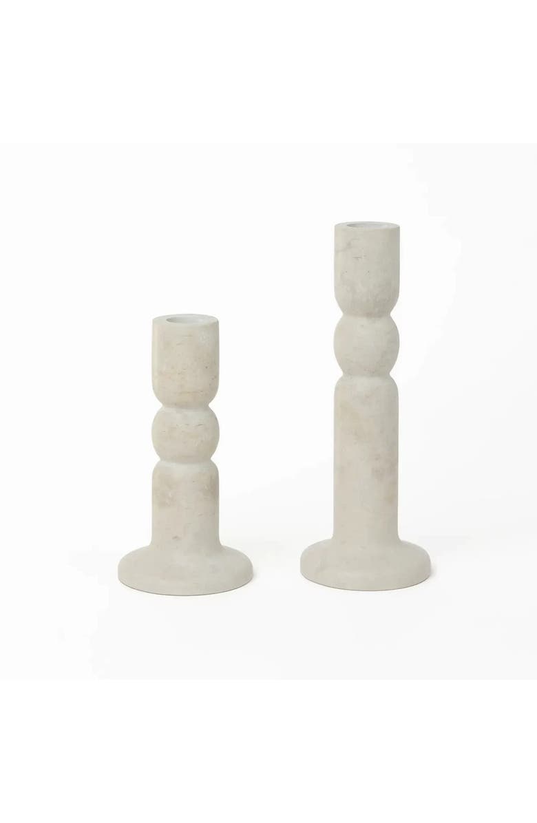 House of Revelry Stone Taper Candle Holders Set of Two, Main, color, Natural