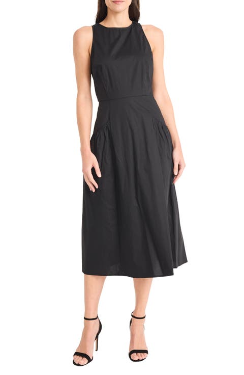 Jewel Neck Gathered Dress