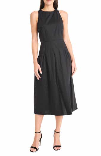 Maggy London Jewel Neck Gathered Dress