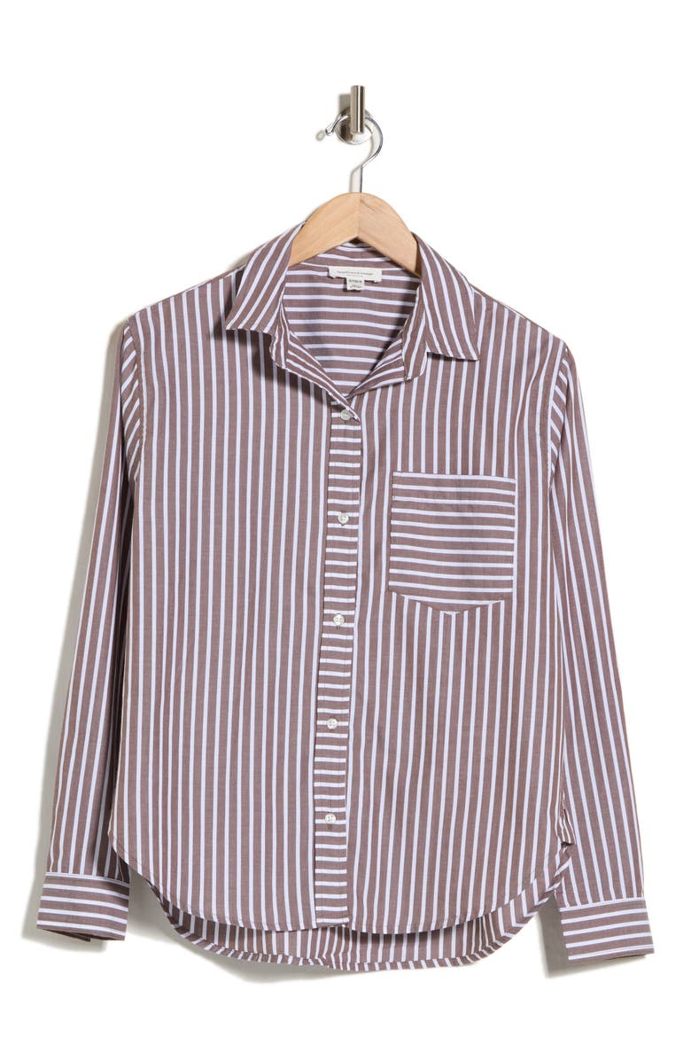 Carson Stripe Button-Up Shirt, Main, color, HICKORY