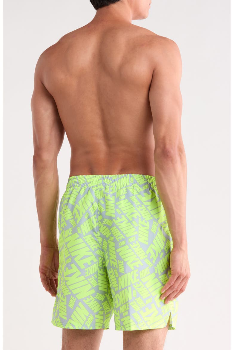 Tossed Black Swim Trunks, Alternate, color, VOLT