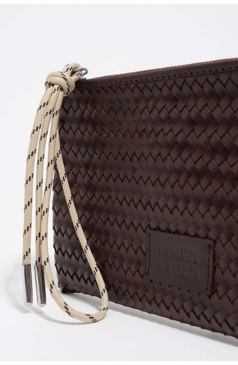 Bimba y Lola Large Leather Palms Make-Up Case, Alternate, color, Dark Brown