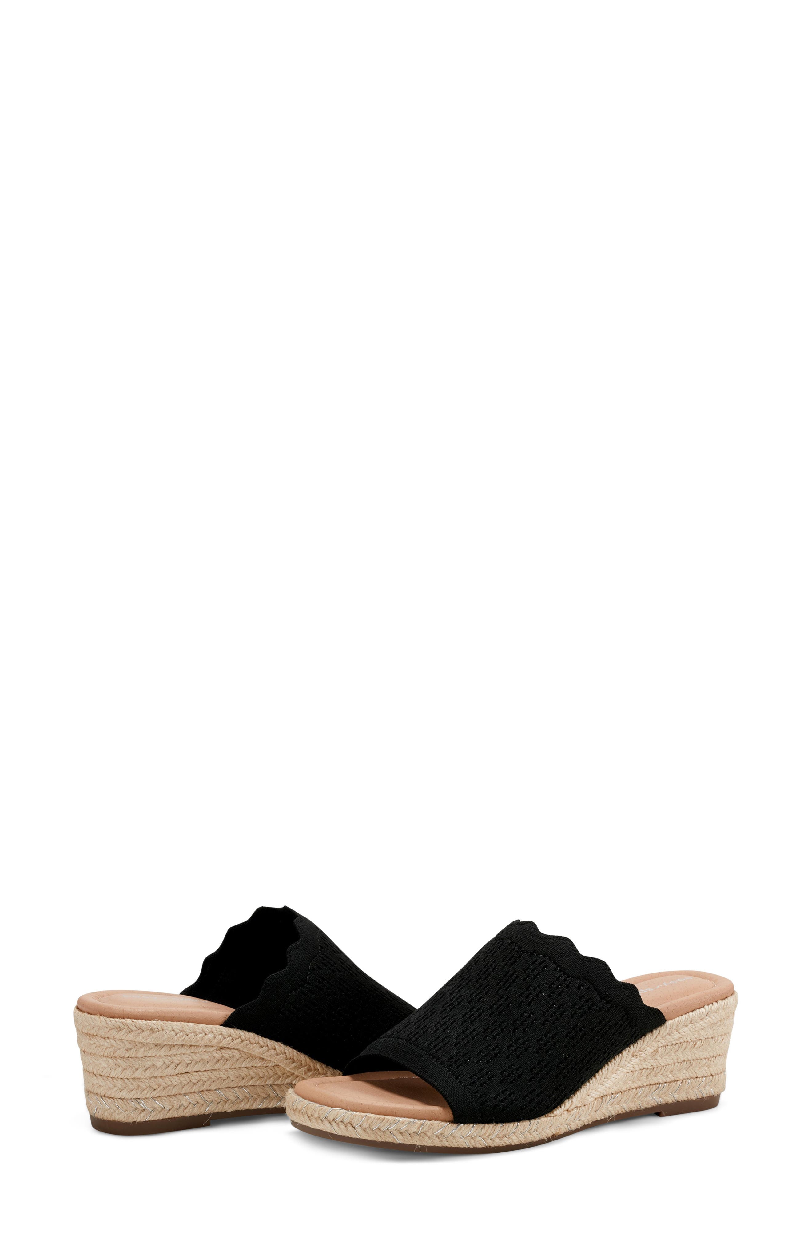 Easy Spirit Shanice Wedge Espadrille Slide Sandal - Wide Width Available, Alternate, color, 