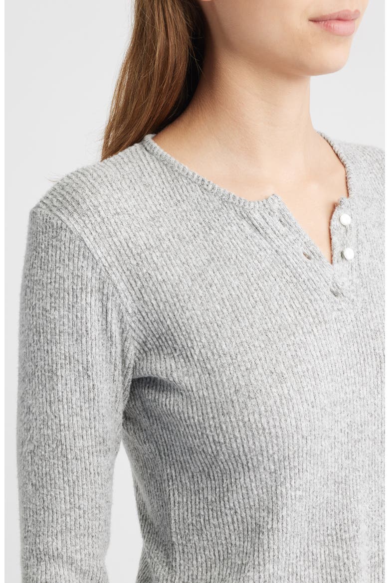 The Cameron Rib Henley, Alternate, color, HEATHER GREY