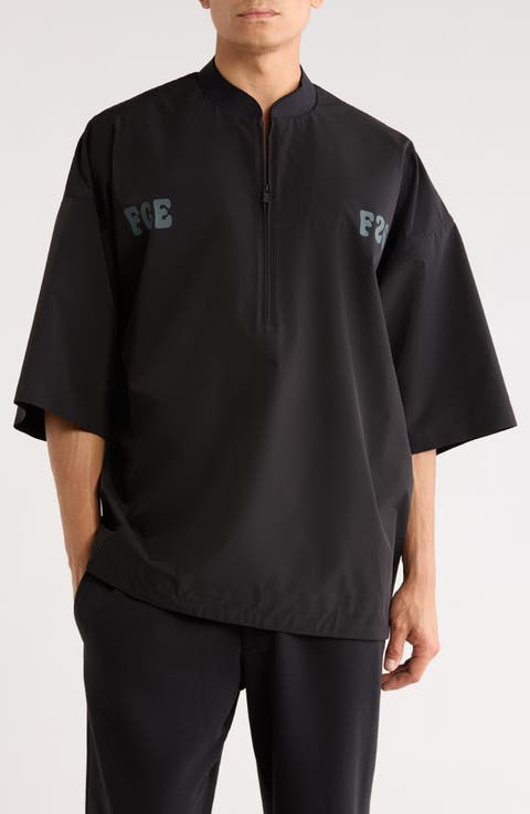 Half Zip Drawstring Hem Baseball Jacket