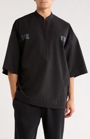 Fear of God Essentials Half Zip Drawstring Hem Baseball Jacket