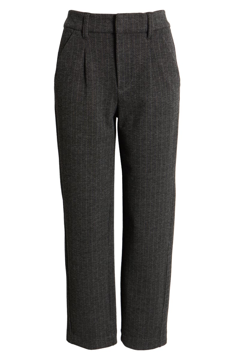 Wit & Wisdom Skyrise Pleated Herringbone Twill Straight Leg Ankle Trousers, Alternate, color, Charcoal Wheat Multi