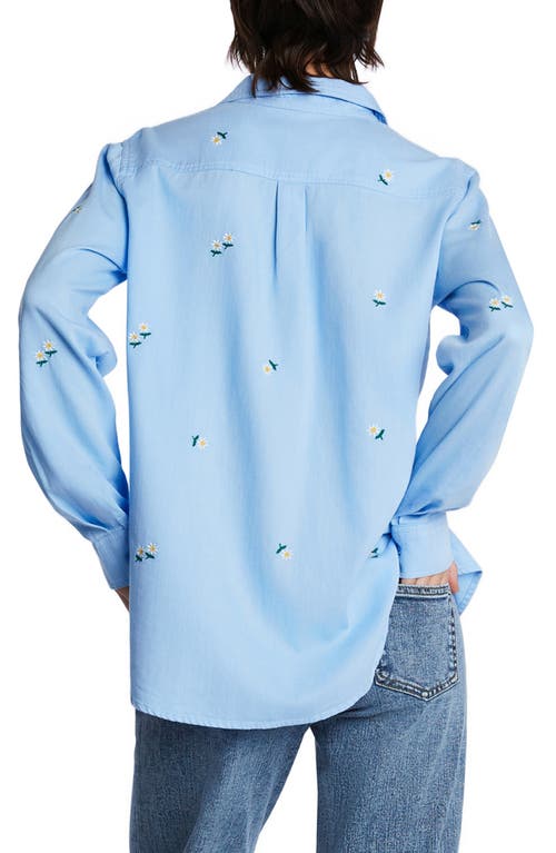 Billy T Daisy Meadow Embroidered Button-up Shirt In Dutch Canal