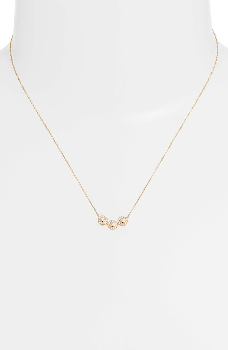 Dana Rebecca Designs Lauren Joy Trio Diamond Disc Necklace, Alternate, color, 