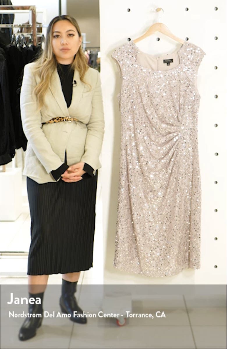 Sequin & Beaded Cocktail Dress, sales video thumbnail