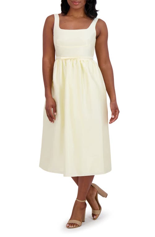 ELIZA J ELIZA J SQUARE NECK FIT & FLARE MIDI COCKTAIL DRESS 