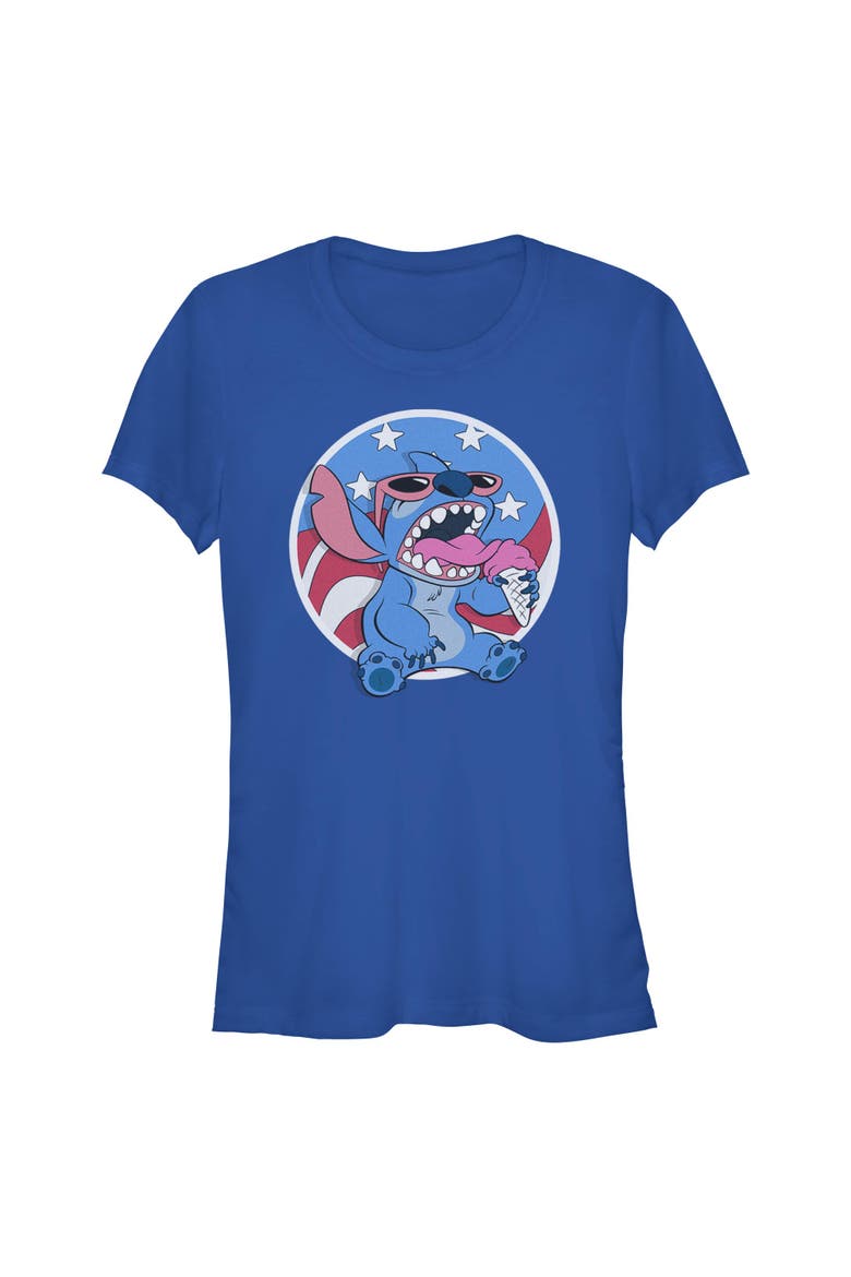 Junior's Lilo & Stitch American Ice Cream  Graphic T-Shirt, Main, color, Royal Blue
