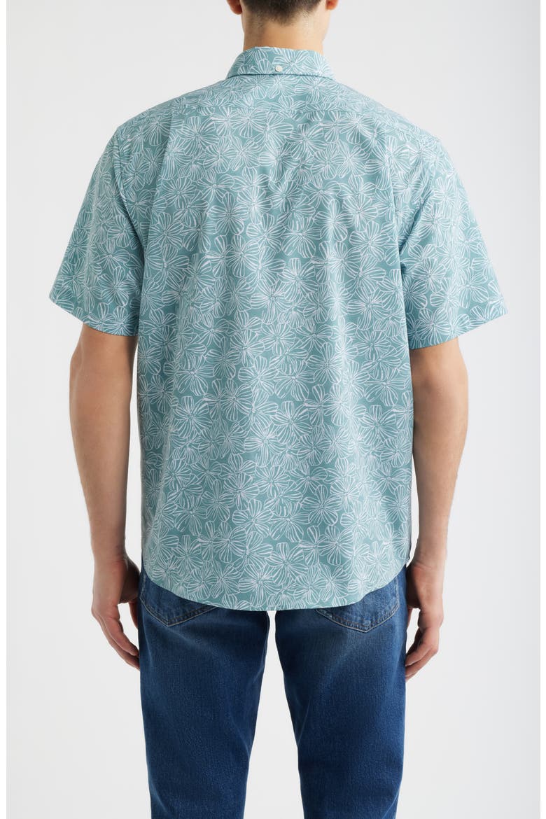 Mala Melia Short Sleeve Button-Down Sport Shirt, Alternate, color, GREEN